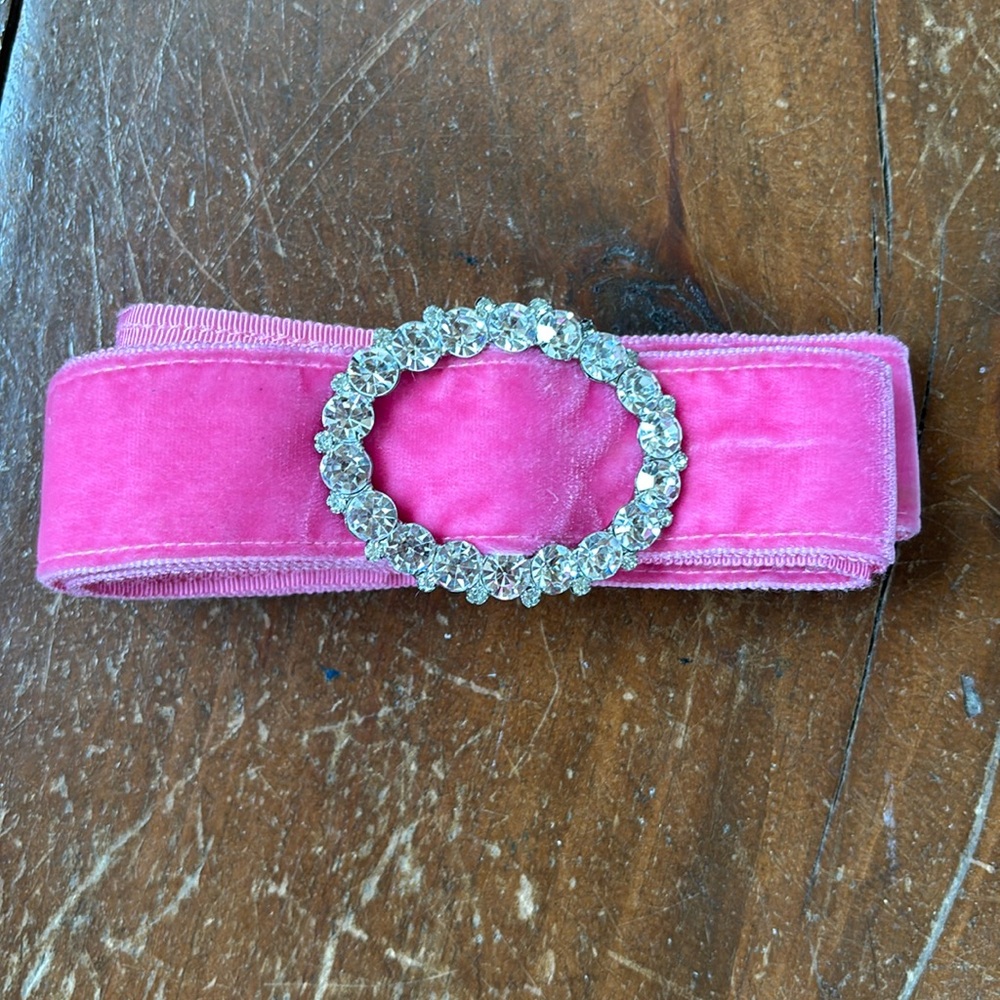 Peter Beaton Nantucket pink rhinestone velvet belt